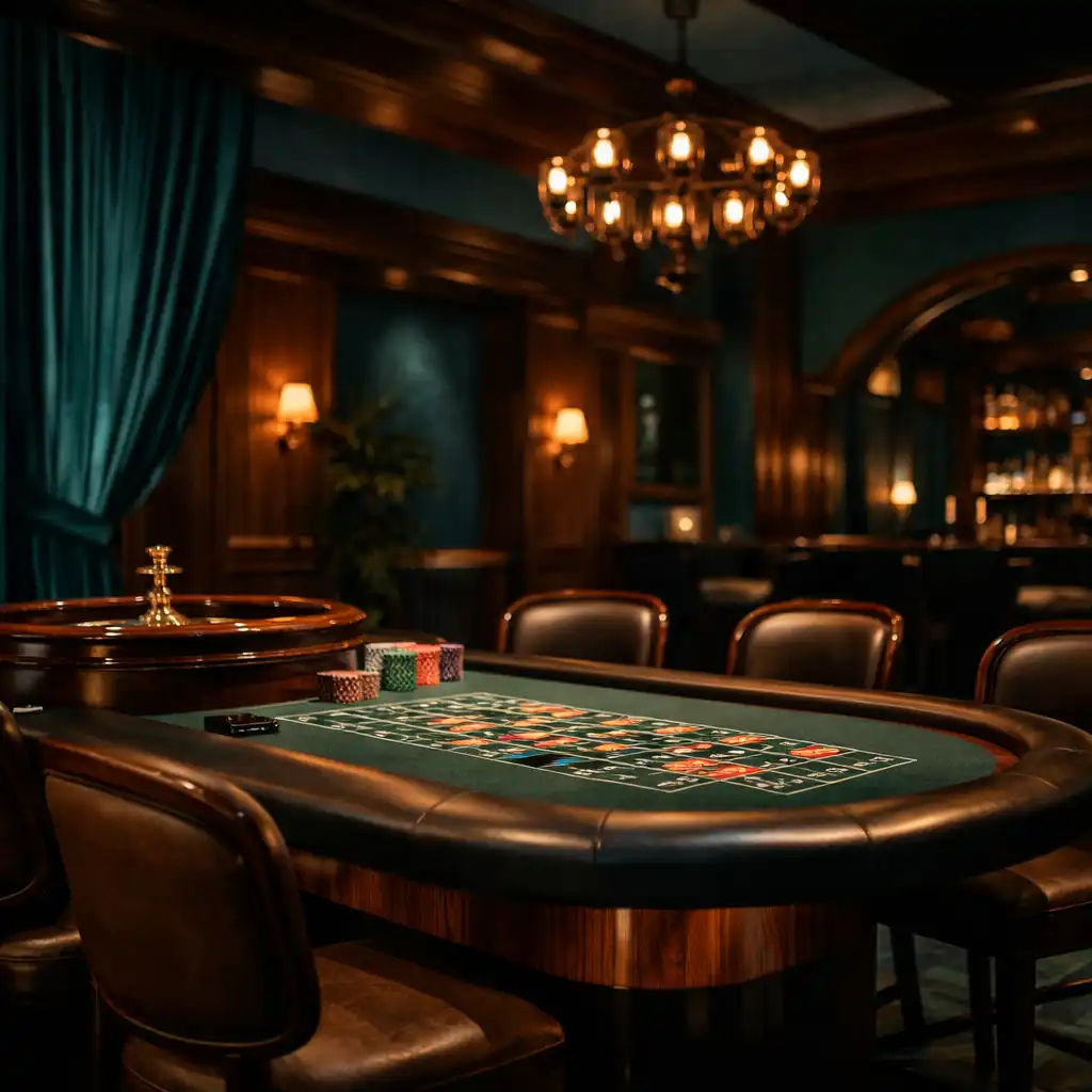 Eleganter Spieltisch in einem stilvollen Casino-Bereich der Eventlocation