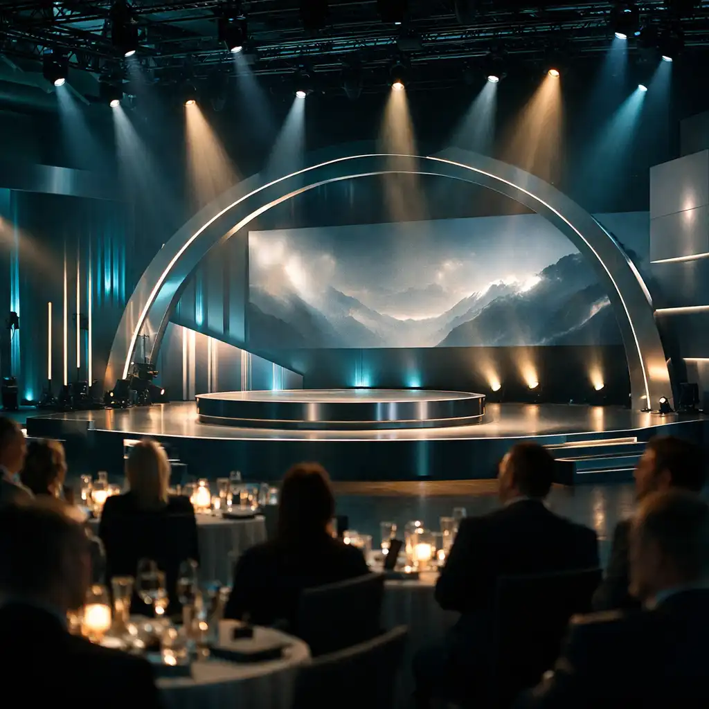 Bühneninszenierung bei einem außergewöhnlichen Special Event in der Halle